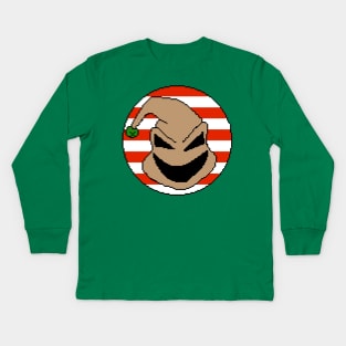 Pixelated Christmas Oogie Boogie Jingle Bells Kids Long Sleeve T-Shirt